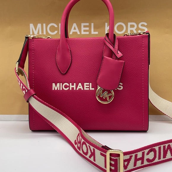 MICHAEL KORS
Mirella Sm Pebbled Leather Crossbody Bag Tote 
Electric Pink 
NWT - Picture 1 of 16